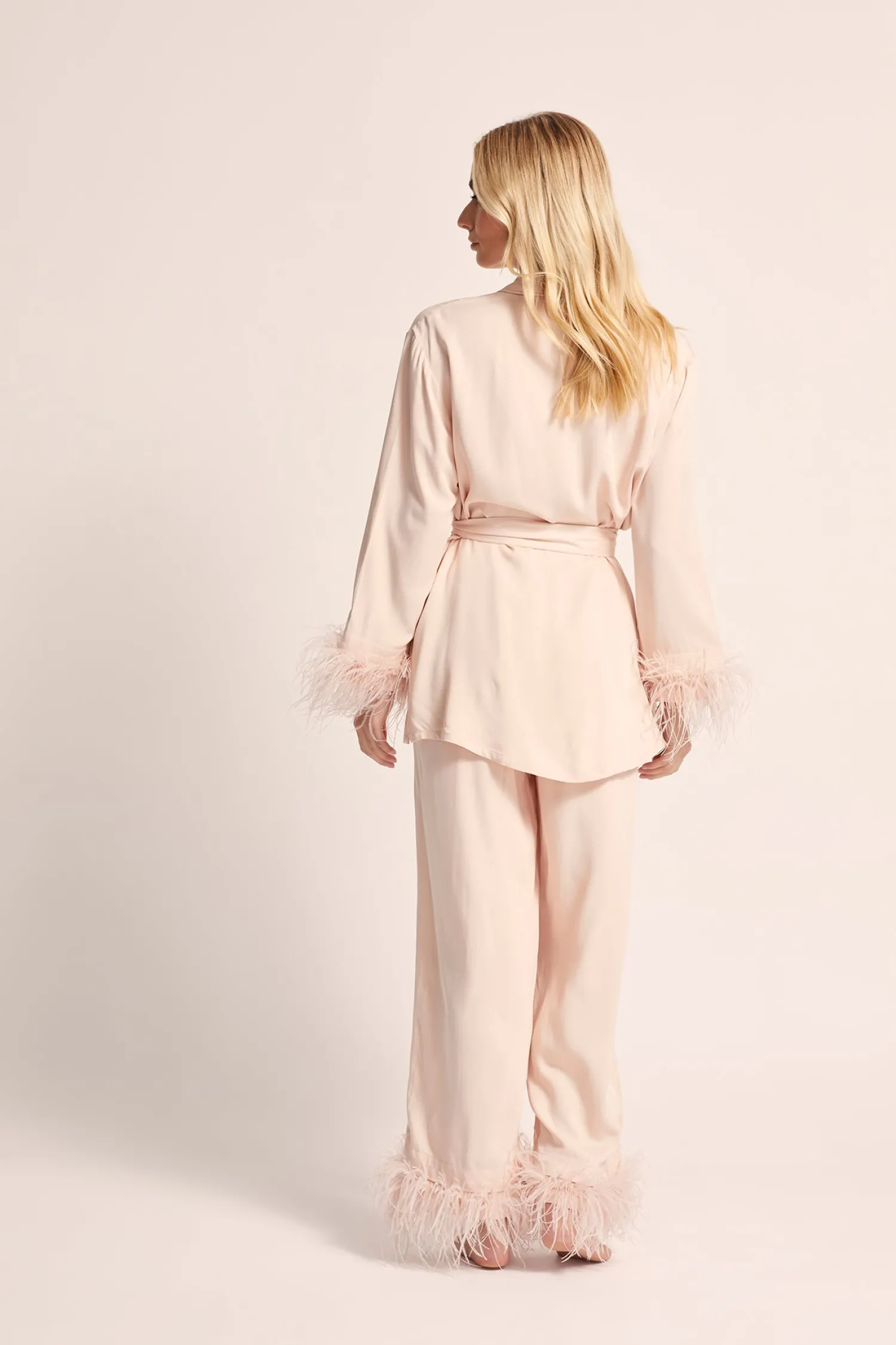 Homebodii Emilie Feather Trim Pyjama Set New