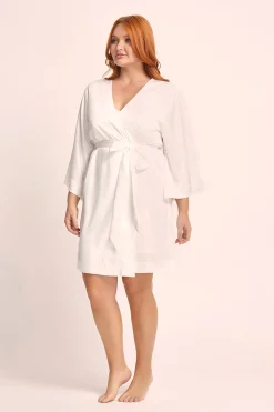Homebodii Jasmine Short Robe Outlet
